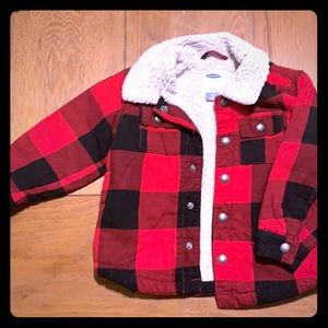 Old Navy Sherpa Lined Buffalo Plaid Shirt
